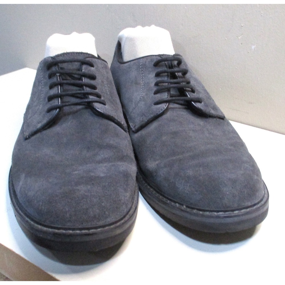 1901 Mens Grey Suede Derby Shoes Made in Italy Leather Lace Up Dress Shoes Sz 13 - Picture 3 of 9
